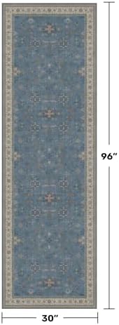 Blue Boho 2'6''x8' Wide Hallway Runner Rug - Image 2