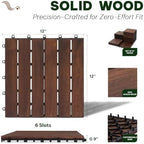 Acacia Interlocking Deck Tiles, 6 Slats - Image 2