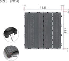 22 PCS Wood Plastic Composite Interlocking Deck Tiles 12" x 12" Indoor Outdoor - Image 2