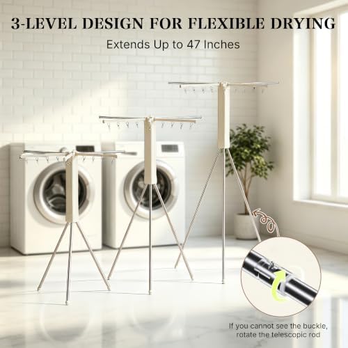 Foldable Clothes Drying Rack, Adjustable Windproof Laundry Drying Rack - Image 5