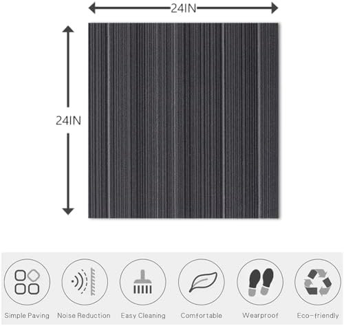 LITA 24x24 Black Carpet Tiles Commercial Use - Image 2