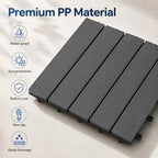 GIANTEX 36 PCS Plastic Interlocking Deck Tiles, Waterproof PP Floor Tiles - Image 5