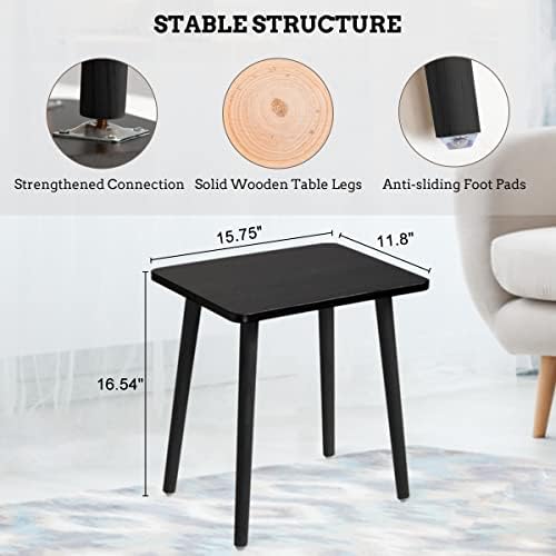 FORAOFUR Black End Tables Set of 2, Modern Boho End Table - Image 3