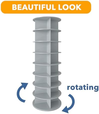 SpaceAid 8 Tier Rotating Shoe Rack Tower, Spinning Shoe Display Lazy Susan - Image 7