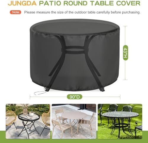 Round Patio Bar Height Table and Chair Cover - Image 2