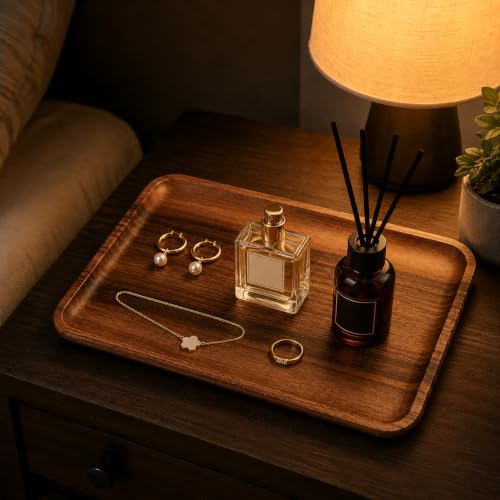 Walnut Valet Tray, Wooden Catchall Tray - Image 6