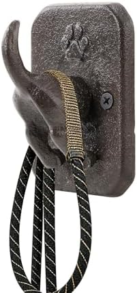 1 Pack Rustic Cast Iron Dog Leash Holder Wall Hook, Heavy Duty Wall Mount Hook by Kiiocwev