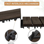 Yaheetech 54PCS Deck Tiles Acacia Wood Interlocking Outdoor Flooring - Image 3