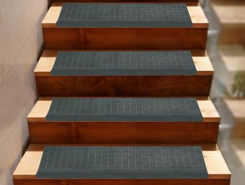Stair Treads — 4 Pack 10x30 inch Summit Grip Rubber Stair Mats by Unknown
