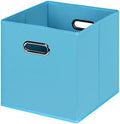 Black Foldable Storage Cubes Bins, Fabric Storage Box Cubes Organizer Baskets by HEAYEEG