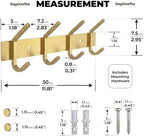Brushed Gold Wall Mounted Coat Rack – 12 Inch Stainless Steel Rail - Image 2