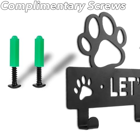 Dog Leash Holder for Wall, 5 Hooks, Iron Dog Leash Hanger, 11 Inch - Image 3