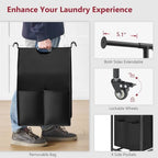 Tajsoon Laundry Sorter with Hanging Bar, 4 Section Laundry Hamper - Image 6