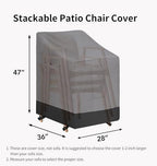 Easy-Going Outdoor Stackable Chair Cover, 1 Pack-28Wx36Dx47H inch - Image 6