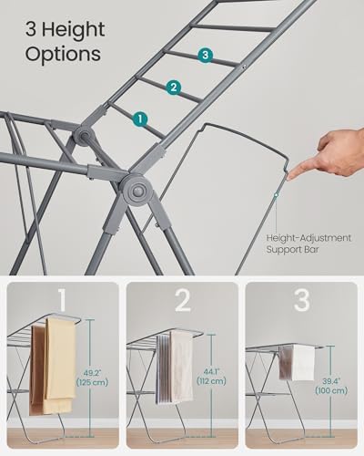SONGMICS Clothes Drying Rack, Foldable Space-Saving Laundry Drying Rack - Image 4