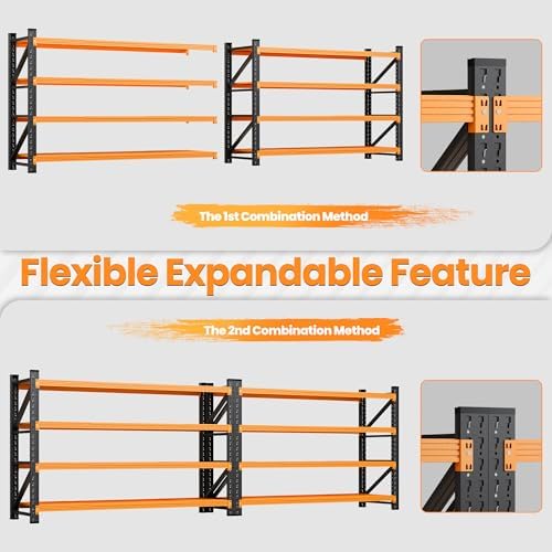 48” Wide Heavy Duty Metal Garage Shelving, Adjustable Storage Shelf - Image 5