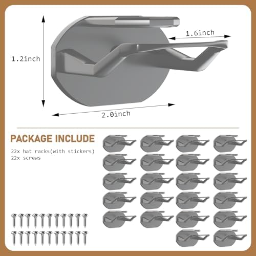 Niunuerga 22 Pack Adhesive Hat Hooks - Image 4