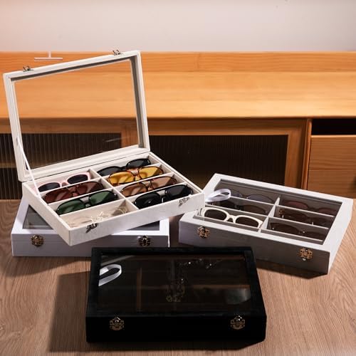 Frebeauty 8-Slot Sunglass Organizer, Velvet Sunglass Holder - Image 6