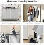 ROMOON Laundry Hamper Sorter Cart, 4 Section Organizer - Image 7