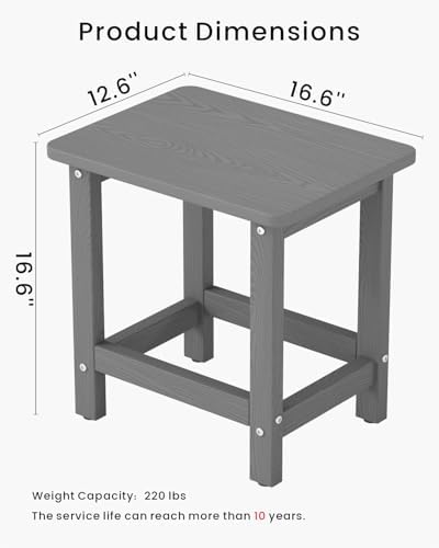 Weatherproof Outdoor Side Table, HDPE Small Outdoor Table - Image 3