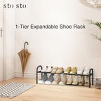 STO STO Expandable Shoe Organizer, 1-Tier Metal Shoe Rack - Image 6