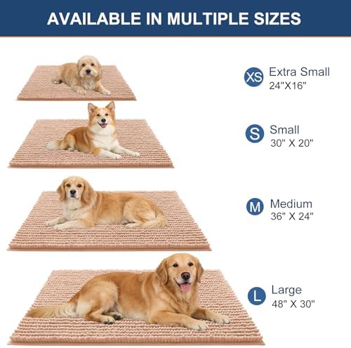 OLANLY Dog Door Mat for Muddy Paws 44x24, Extra Absorbent Chenille Mud Mat - Image 2