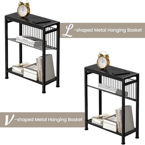 End Table for Small Space, 3-Tier Narrow Side Table - Image 4