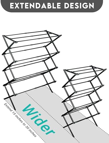 ZOES HOMEWARE 4-Tier Clothes Drying Rack, 4ft High Foldable Drying Rack Clothing - Image 7