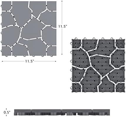 Pure Garden 30-Pack Polypropylene Interlocking Patio Deck Tiles - Image 2