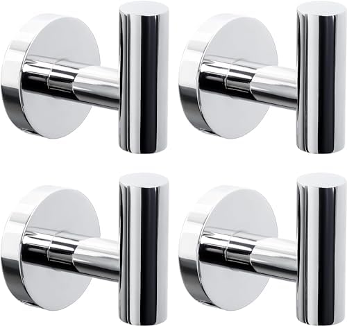 Kruodop Towel Hooks for Bathroom, 4 Packs Wall Mount Towel Holder, Stainless by Kruodop