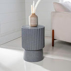 JONATHAN Y Louisa Outdoor Accent Table 19" Fluted Polyresin - Image 6