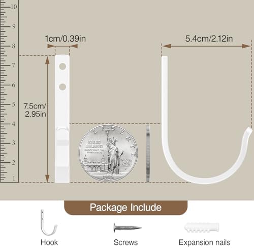 10-Pack 22LB Wall Hooks for Hanging Towel/Coat - Image 4