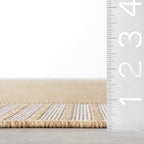 nuLOOM Asha Tan Bordered Power Loomed Indoor/Outdoor Area Rug - Image 2