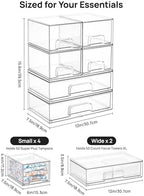 Vtopmart Stackable Storage Drawers Set of 6, Plastic Organizer Bins - Image 2