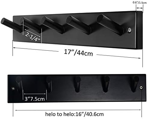 SKOLOO Coat Rack Wall Mount 17 inch, 5 Hooks, Shaker Style - Image 6