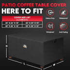 Zettum Outdoor Coffee Table Cover – Coffee Table Cover Rectangle Waterproof & - Image 3