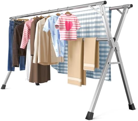 Folding Stainless Steel Laundry Drying Rack 79 Inches by Unknown