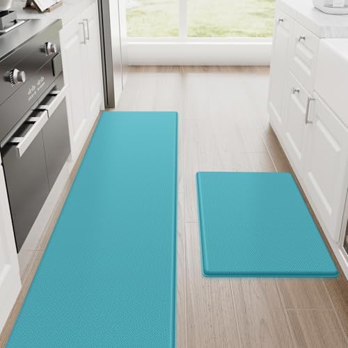 StepRite Kitchen Mats for Floor, 2-Piece Anti-Fatigue Kitchen Rugs by Bringcushiontoyourlife