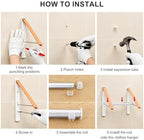RFOUO Foldable Wall Mounted Clothes Drying Rack, 2 Picks - Image 5