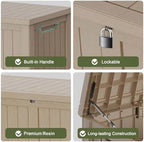 150 Gallon Outdoor Deck Box, Lockable Waterproof Outdoor Storage Boxes - Image 6