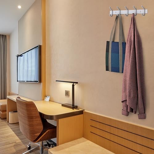 White Coat Rack Wall Mount – 15 Inch Stainless Steel Hook Rail - Image 5