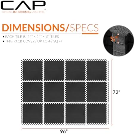 CAP Puzzle Exercise Mats | 1/2” Thick EVA Interlocking Foam Tiles - Image 4