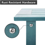 Meluvici Double Adirondack Side Table Weather Resistant, Outdoor Rectangular - Image 5