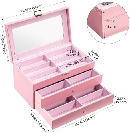 ProCase 3-Layer Sunglasses Storage Organizer -Pink - Image 6