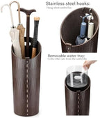 Faux Leather Umbrella Holder Indoor Umbrella Stand Rack - Image 5