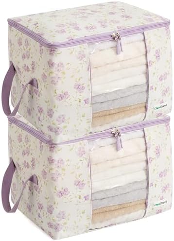 Chaos Cleared Canvas Storage Bags Designer Organizer 2 Pack – Seasonal Storage by ChaosCleared