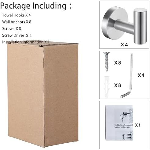 Bath Towel Hooks Robe Hook Holder Wall Mount Heavy Duty Wall Hooks SUS 304 - Image 6