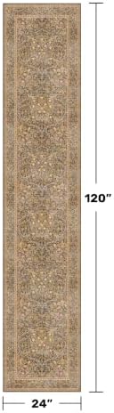 Hazo Haus Non Slip 2x10 Gold Brown Hallway Runner - 10ft Long Runner Rugs - Image 2
