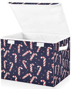 Bolaz Storage Bins with Lids and Handles, Christmas Candy Cane Pattern Storage by Unknown