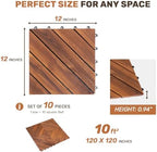 Acacia Wood Interlocking Deck Tiles - Image 2
